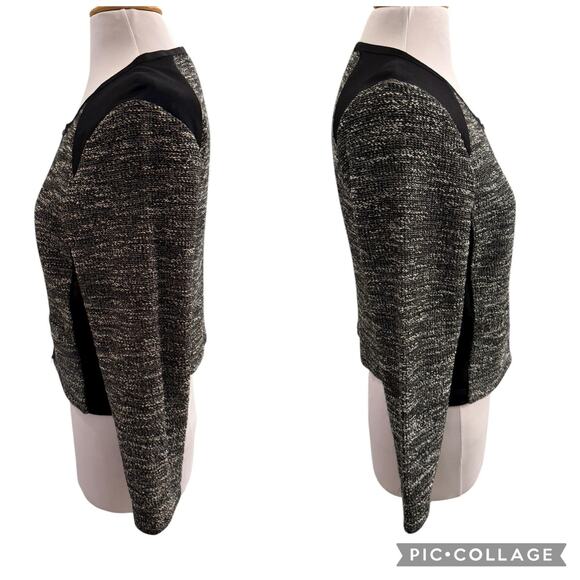 Eileen Fisher Black Grey Tweed Dress Blazer Jacket Set Colorblock Medium Petite - Picture 10 of 16